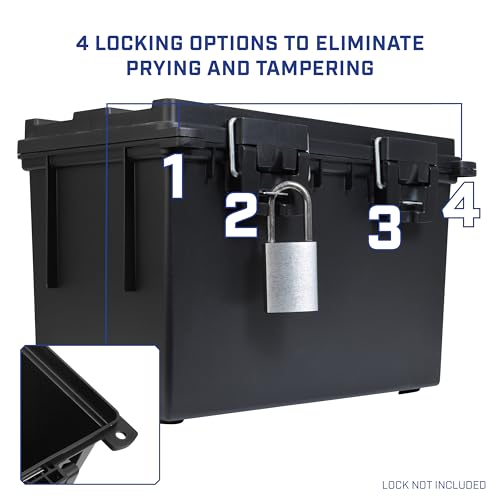 Image of Sheffield XL Ammo Box Made in USA, Stackable Lockable Ammo Storage Box | 2 Pack Lockable Storage Box, Water and Dust Resistant Dry Box, Secures Hunting Gear, Gun Accessories, Supplies, and Bullets