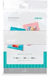 Mimo - Papel Fotográfico Fosco - A4-180g - 50 Fls - Qualidade Premium - Controle de Absorção da Tinta Para Melhor Absorção e Resistente a Água - Gramatura de 180 g/m²