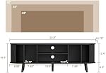 ChooChoo Mid Century Modern TV Stand for TVs up to 60 Inch, Entertainment Center with Fluted Sliding Doors and Hidden Storage, TV Console with Adjustable Shelf for Living Room, Bedroom, Black