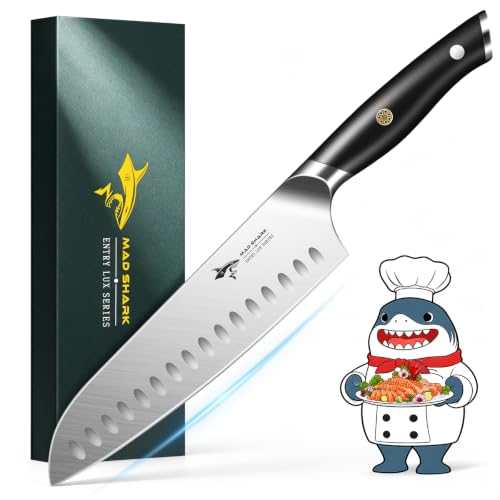 Image of MAD SHARK 8 Inch Santoku Knife, Forged German High-Carbon Stainless Steel