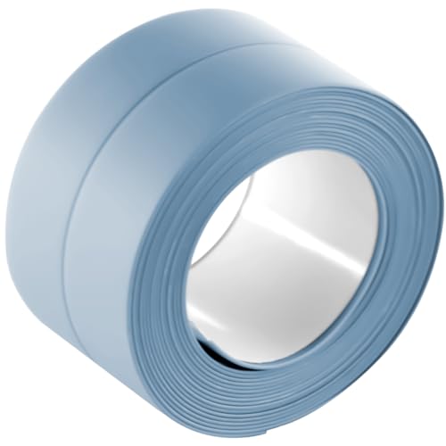 Image of 3 Rolls 10.5 Feet Caulk Tape Waterproof Sealing Self Adhesive, Caulking Sealant Strip for Bathroom Toilet Kitchen Countertop Blue