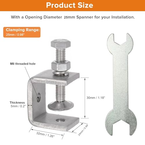 Image of Stainless Steel C Clamps, Mini Tiger Clamp Set for Mounting, Heavy Duty Metal U Clamps, Small Desk G-Clamp with 1.18 Inch Stable Wide Jaw Opening for Metal Working Woodworking Welding Building (4pcs)
