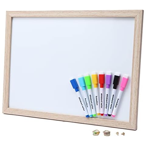 DumanAsen Dry Erase Whiteboard, A3 Size Magnetic White Board with 8 Marker, (40cm x 30cm) Cover