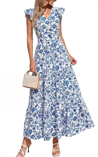 PRETTYGARDEN Women's Spring Summer Maxi Dresses 2026 Casual Wrap V