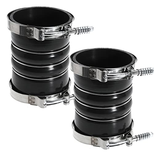 Image of Silicone Charge Air Cooler Hump Hose Boot Set 4 inch X 6 inch 4 inch with T Bolt Clamp Black