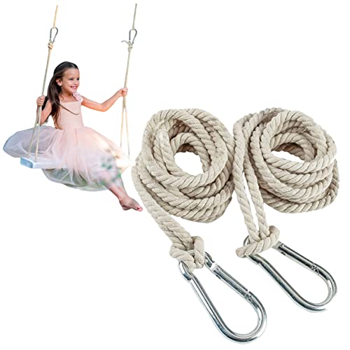 Tree Swing Straps Hammock 2PCS Cotton Hanging Rope Adjustable Swing Hooks Strap Garden Accessories.