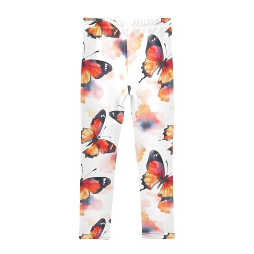 Watercolor Butterfly Tie Dye Girls Leggings Soft Stretch Workout Yoga Dance Pants for Kids Casual Tights2