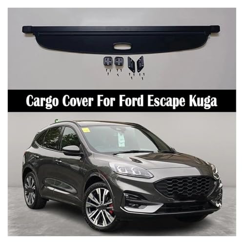Cache-bagages pour Ford Kuga 2020-2024 avec tablette arrière rétractable noire - 2