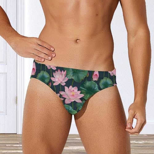 Lotuses Flowers Novelty Men's Brief Swimwear Pants Swimming Trunks Beach Shorts Underwear4