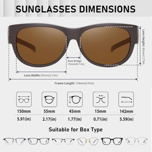 Image of HAOLOTA Sunglasses that Fit-Over Glasses Women Polarized, Trendy Cat Eye Sunglasses Wear Over Glasses, UV Protection