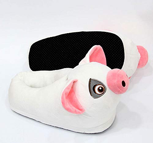 SKLHSIL Winter Pluche Slippers,Wit Varken Vorm Herfst Binnenhuis Memory Foam Zacht Dikker Warme Pluche Schoenen Vrouw Slippers, Geschikt voor Mannen Vrouw Koppels Schoenen Antislip Vloer Schoeisel, 42,43 - Image 5