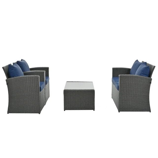 Image of Patio Furniture Set, 4 Pieces (Grey@0743)
