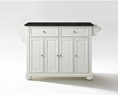 Durable Solid Hardwood Kitchen Island with Elegant Raised Panel Doors, Ample Storage Space, and Stylish White Finish
