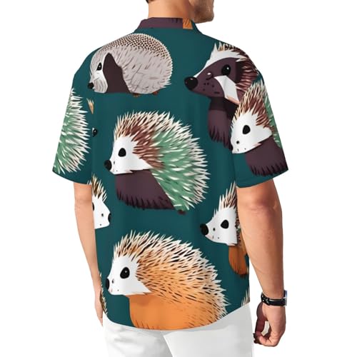 Chemise manches courtes homme imprimé hérissons aux finitions soignées - 5