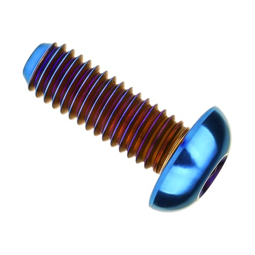 Image of Titanium Bolt M4x6 8 10 12 15 20mm Hex Head Screws for Bicycle Pack of 4 (Burnt Blue, M4x12mm)