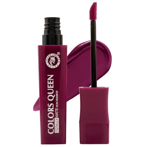 Image of Colors Queen Totally Matte Liquid Lipstick | Intense Color Payoff, Lightweight & Comfortable, One Swipe Application | Long Lasting, Non Transfer Liquid Lipstick for Women (10 - Fall in Love, 7.5g)