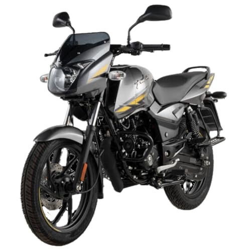 Image of Bajaj Pulsar 125 Neon Disc Motorcycle /Motorbike - Pewter Grey With Yellow Decals - Ex-Showroom