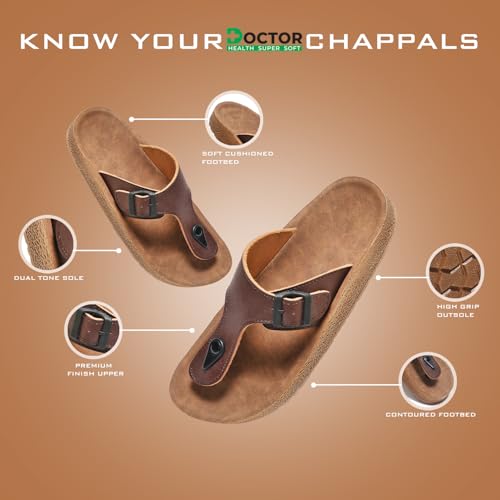 Image of DOCTOR HEALTH SUPER SOFT Men's Buckle Thong Sandals | Comfortable Cushioned Footbed Casual Slippers | Anti-Slip Lightweight Everyday Wear Open Toe Sandals for Indoor Outdoor Use