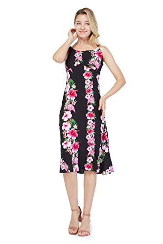 Image of Women's Hawaiian Mermaid Ruffle Dress Signature Prints | Mermaid Silhouette; Ruffle Hem; Soft Rayon Fabric; Signature Floral Prints; Resort Vacation Style