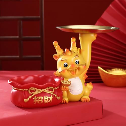 Décoration de dragon et porte-monnaie en résine, solution de rangement fait main - 4