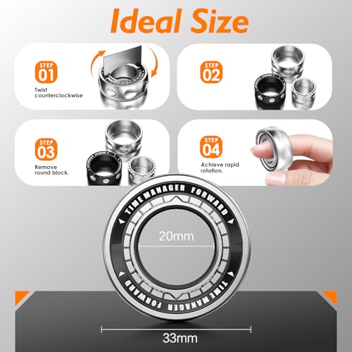 Image of Upgraded Fidget Spinner for Stress Relief Magnetic Fidget Ring Toy with Mechanical Sound Sensory Stress Toys Anxiety EDC Relief Slider Tool Figette for Adults & Teens,Kids,Grey