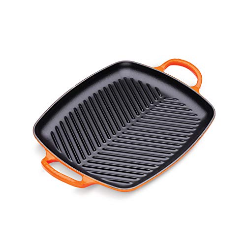 Le Creuset Parrilla rectangular alta de hierro fundido, 30 cm, Volcanico, 20201300900422