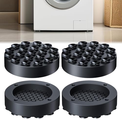 Anti-Vibration Washing Machine Feet, Universal Silicone Dampers, Pack of 4, Non-Slip Pads