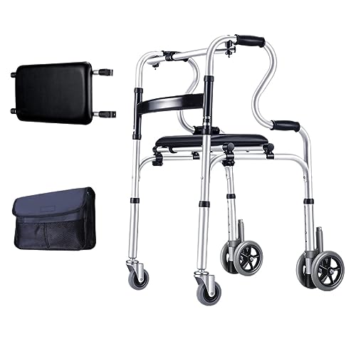 シート松葉杖付き高齢者歩行器歩行器リハビリテーション高齢者幼児歩行器補助歩行器歩行肘掛け棚 快適歩行器 (03 ブレーキ付き4輪+リバーシブル風呂椅子)