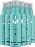 taft Aloe Boost Hydra Protect Hitzeschutz-Spray (6x 150 ml), feuchtigkeitsspendendes Styling Spray für bis zu 230 °C Hitzeschutz und sofortigen Glanz, Leave In mit Aloe Vera & Glycerin