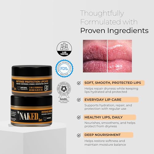 Image of by NAKED fact Intense Protection Brightening Lip Balm for Dry, Dark & Pigmented Lips | Provides Hydration | Even Out Lip Tone | UV Protection | Enriched with Vitamin E, Cow Ghee & Kokum Butter| UNISEX- 10gm