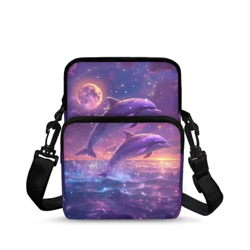 Girls Crossbody Shoulder Bag with Zipper, 2 Layer Messenger Bags for Women Men