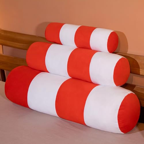 Image of ELAINREN Realisitc Roadblock Pole Stuffed Model Pillow Cuddly Red Road Cone Plush Toy Soft Safety Traffic Cone Plushie Doll for Photo Prop Construction Party Favors /19.6''