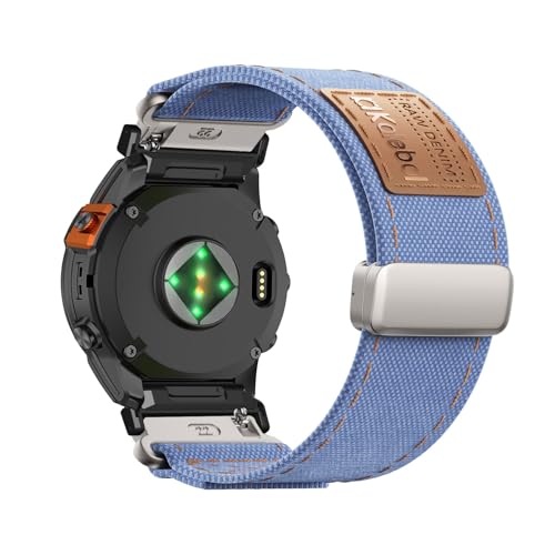 キャン布製 腕時計バンド 対応 Garmin Fenix 8X 用 交換用ストラップ 弾性ナイロン製 替えベルト 編組ストラップ 磁気バックル 換えベルト マグネットバンド コンパチブル Garmin Fenix 8X クル付き スマートウォッチ 交換ベル