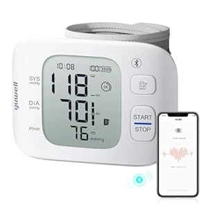 yuwell Rechargeable Wrist Blood Pressure Monitors for Home Use, Large Wrist Cuff with Irregular Heartbeat, with Bluetooth Wireless Technology to Healthcare+ App for Unlimited Free Measurements