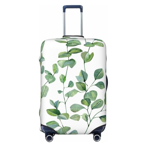 Hand Painted Eucalyptus Print Luggage Cover Washable Elasticated Suitcase Covers TSA Approved Stylish Dust and Scratch Resistant Case Protector for Kids and Adults