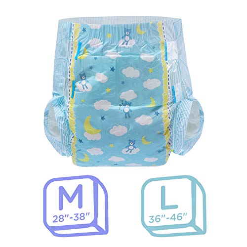 LittleForBig Adult Printed Diaper 10 Pieces - Little Dreamers (Large 91-116 cm)