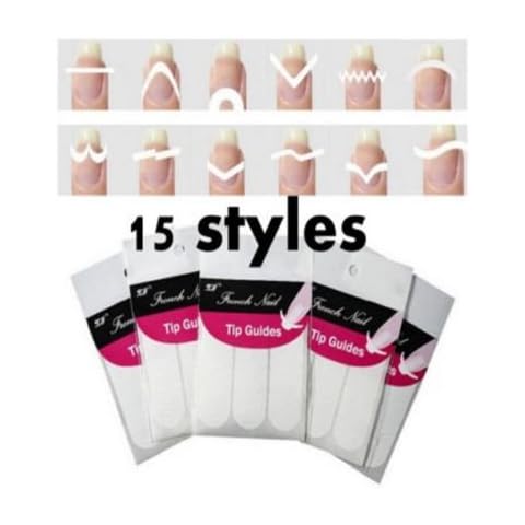 15Pcs Nail Art French Stickers Manicure Nail Polish Tip Guides Decal DIY Decoration Cover