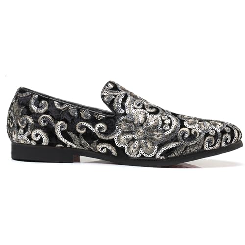 Image of Venshine Mens Dress Loafers Slip On Shoes Glitter Wedding Party Prom Shoes