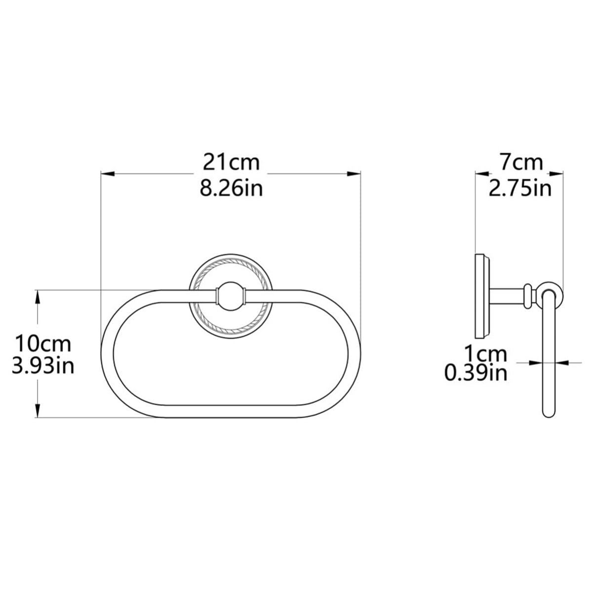 DOITOOL Anillo De Toalla Montado En Pared para Baño Y Cocina Toallero Latón Ovalado Espacio Ahorrador Accesorio Moderno para Colgar Toallas En Hogar Y Hotel