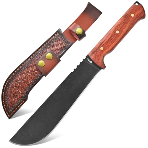 Gtkii GTK45 Fixed Blade Knife 8MM Thick DC53 Steel Blade Full Tang Rosewood Handle Fix Knifes for Camping Bushcraft Collection(Black)