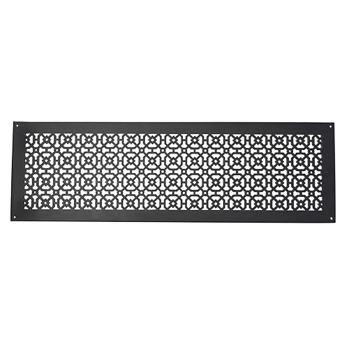 Achtek AIR Return 6"X 30" Duct Opening (8"x 32") | Heavy Cast Aluminum Air Grille HVAC Duct Cover with Hole for Wall Not for Floor || Powder Coated Black