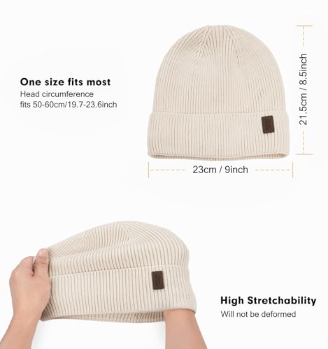 Image of Wmcaps Winter Beanie for Men Women, Fleece Lined Beanie Soft Warm Knit Hat Ski Stocking Cuffed Cap