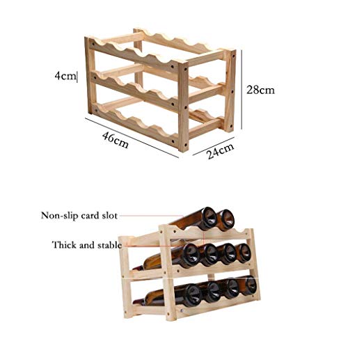 Soporte para vino de madera para 12 botellas miniatura 5