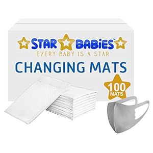Star Babies – 100pcs Disposable Changing Mats White + 10pcs Disposable Bibs