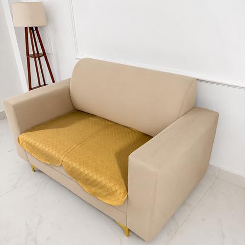 Image of Homerz Premium 'Surya Series' Sofa Cover | Stylish Sofa Protector | Net Fabric | Anti-Stain & Washable Slip Cover Exact Size Antislip (New Jerry Chikku, 2 Seater, Only Seat Cover)