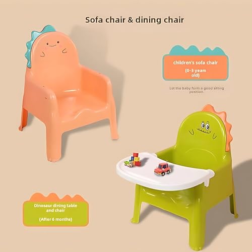 Image of OBaby Dining Table Seat Removable Tray /Adjustable /Foldable /Multifunction /Washable Baby Dining /Feeding Chair for Toddler 0 to 6 Years Baby (Orange NurseryChair)