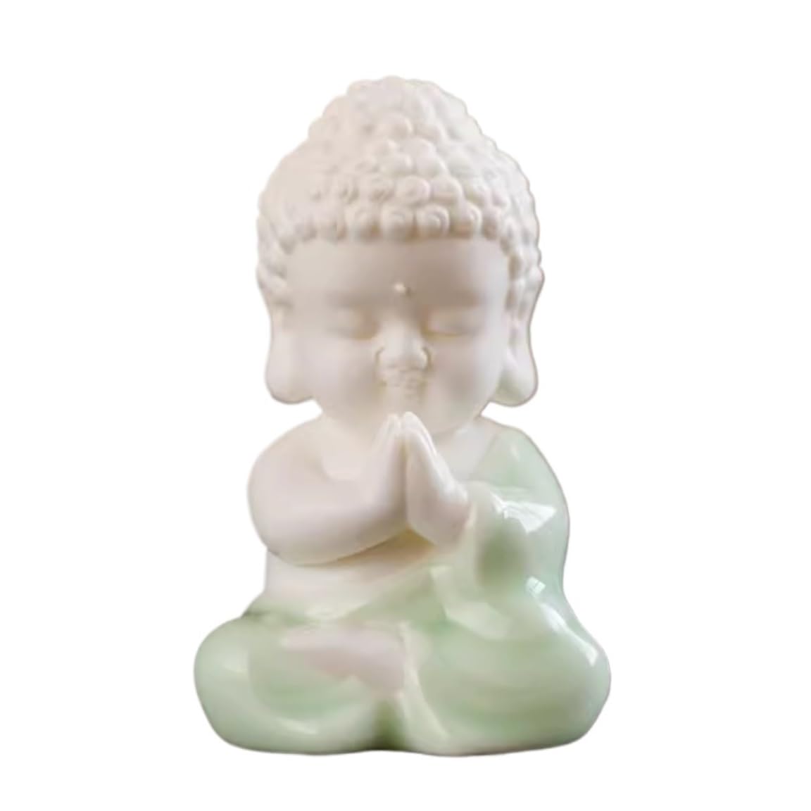 GAOJUNAN Buddha Statue,Zen Altars, 4inch Buddha Statue Cute Sitting For Home Living Room Car Decoration Desk Shelf Decoration(Grün)