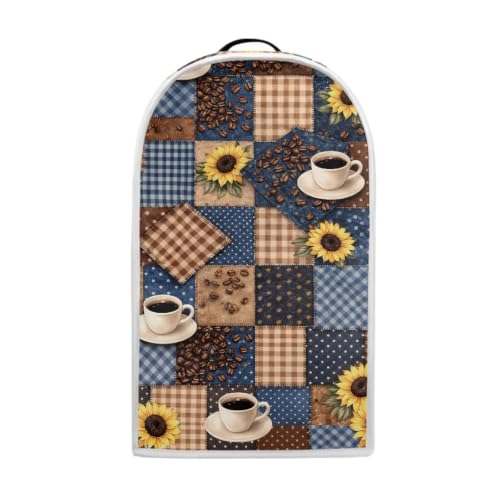 Image of Coffee Plaid Blender Dust Cover Appliance Covers for Kitchen