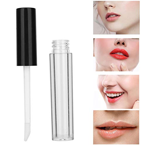 Jadpes Contenant de Bouteille Vide de Tube de Brillant à lèvres, Conteneurs de Tubes de Brillant à lèvres vides Transparents, 10pcs 1.5ml / pc Bouchon Noir Tube de Brillant à lèvres vid - Image 3