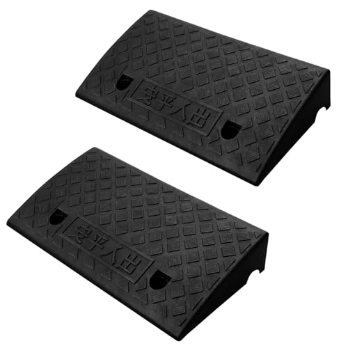 2PCS Kerb Ramp Heavy Duty Rubber Ramps Portable Lightweight Wheelchair Ramp for Driveway Sidewalk Car Wheelchair Disabled Acces